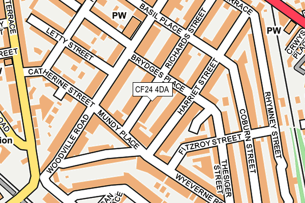 CF24 4DA map - OS OpenMap – Local (Ordnance Survey)