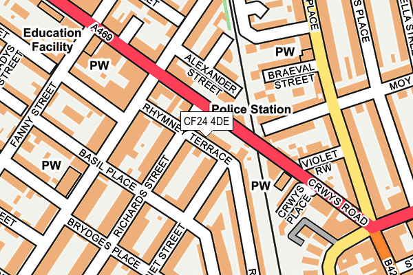 CF24 4DE map - OS OpenMap – Local (Ordnance Survey)