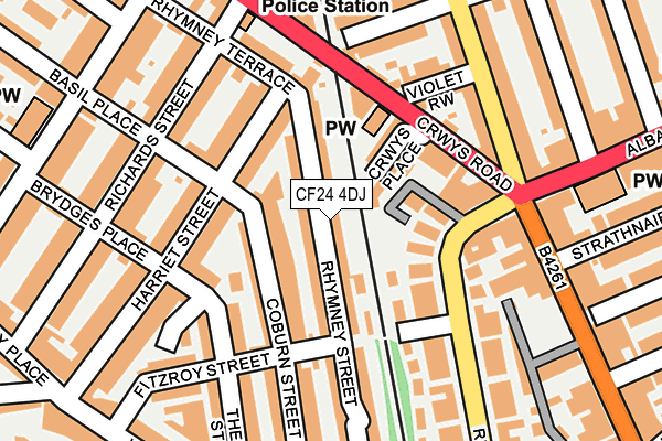 CF24 4DJ map - OS OpenMap – Local (Ordnance Survey)