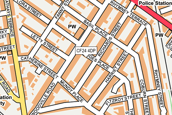 CF24 4DP map - OS OpenMap – Local (Ordnance Survey)