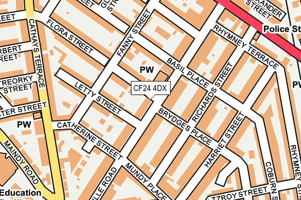 CF24 4DX map - OS OpenMap – Local (Ordnance Survey)