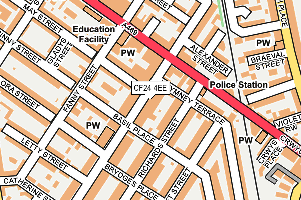 CF24 4EE map - OS OpenMap – Local (Ordnance Survey)