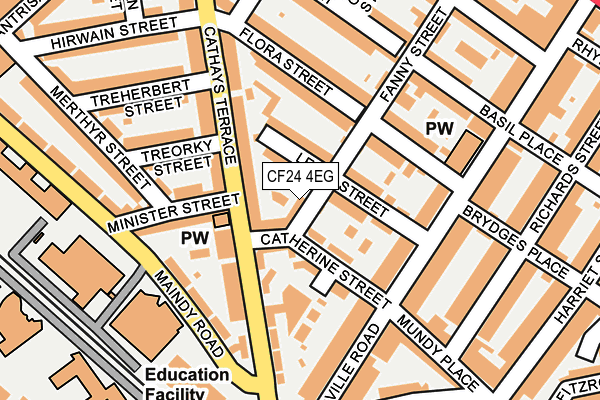 CF24 4EG map - OS OpenMap – Local (Ordnance Survey)