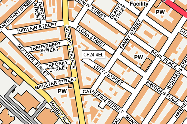 CF24 4EL map - OS OpenMap – Local (Ordnance Survey)