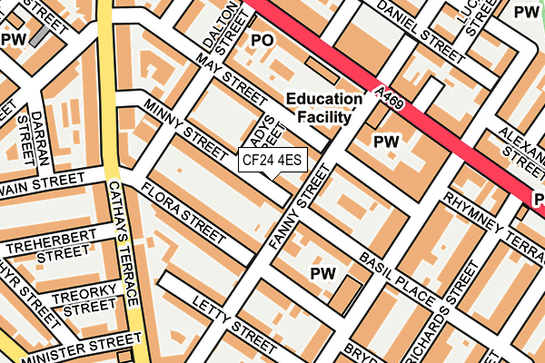 CF24 4ES map - OS OpenMap – Local (Ordnance Survey)