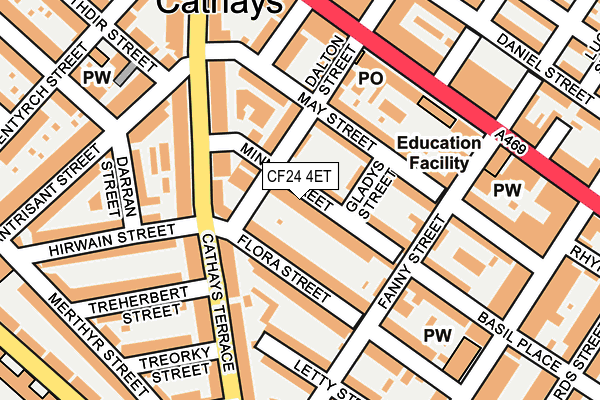 CF24 4ET map - OS OpenMap – Local (Ordnance Survey)