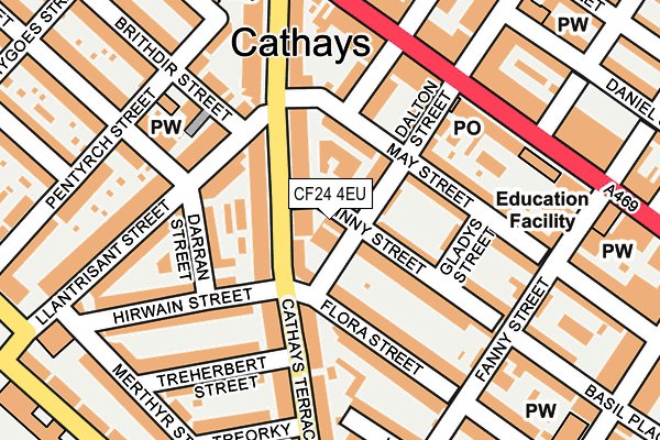 CF24 4EU map - OS OpenMap – Local (Ordnance Survey)