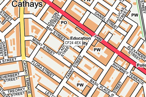 CF24 4EX map - OS OpenMap – Local (Ordnance Survey)