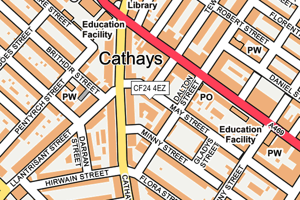 CF24 4EZ map - OS OpenMap – Local (Ordnance Survey)