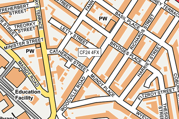 CF24 4FX map - OS OpenMap – Local (Ordnance Survey)
