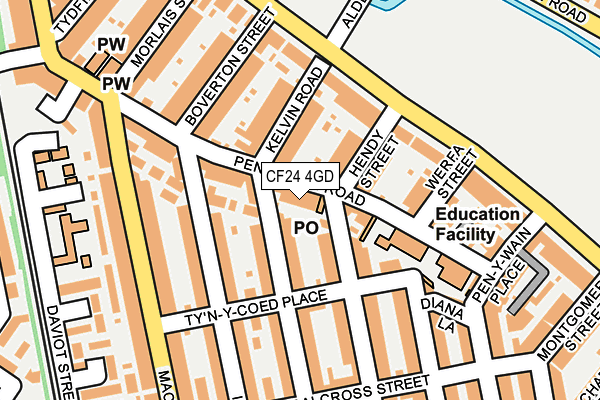 CF24 4GD map - OS OpenMap – Local (Ordnance Survey)