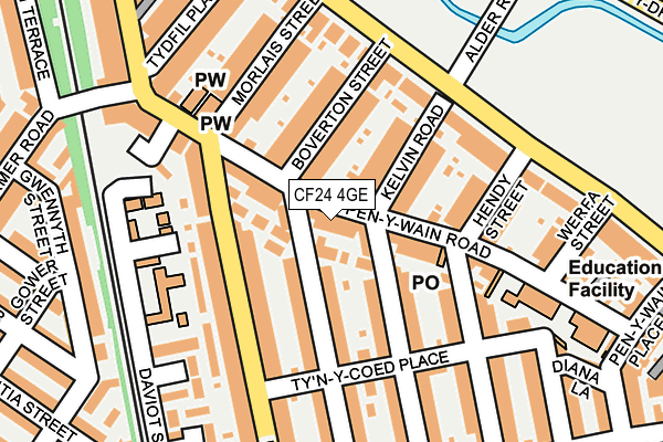 CF24 4GE map - OS OpenMap – Local (Ordnance Survey)