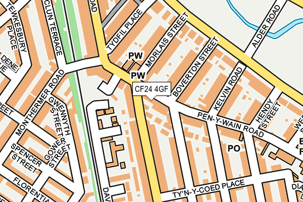 CF24 4GF map - OS OpenMap – Local (Ordnance Survey)