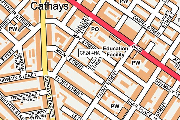 CF24 4HA map - OS OpenMap – Local (Ordnance Survey)