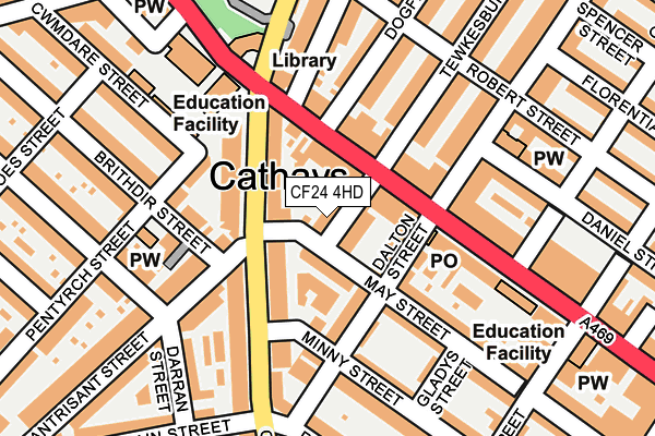 CF24 4HD map - OS OpenMap – Local (Ordnance Survey)