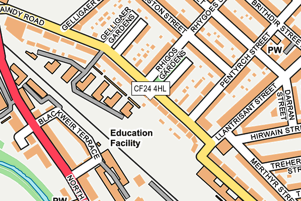 CF24 4HL map - OS OpenMap – Local (Ordnance Survey)