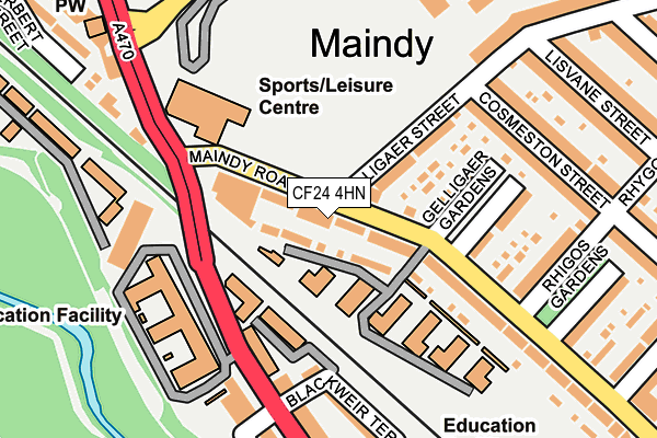 CF24 4HN map - OS OpenMap – Local (Ordnance Survey)