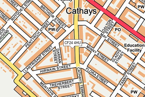 CF24 4HU map - OS OpenMap – Local (Ordnance Survey)