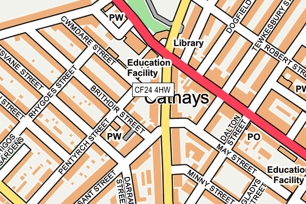 CF24 4HW map - OS OpenMap – Local (Ordnance Survey)