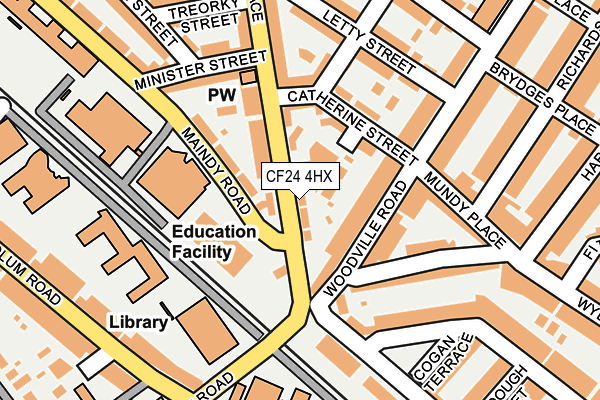 CF24 4HX map - OS OpenMap – Local (Ordnance Survey)