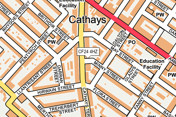 CF24 4HZ map - OS OpenMap – Local (Ordnance Survey)