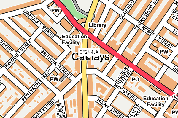 CF24 4JA map - OS OpenMap – Local (Ordnance Survey)