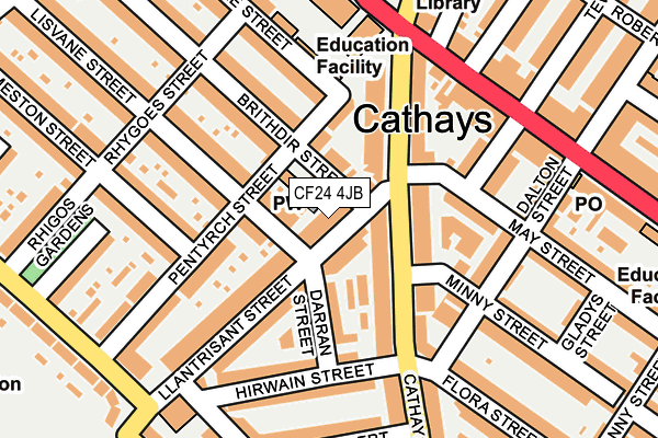 CF24 4JB map - OS OpenMap – Local (Ordnance Survey)