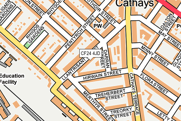 CF24 4JD map - OS OpenMap – Local (Ordnance Survey)