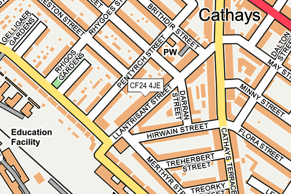 CF24 4JE map - OS OpenMap – Local (Ordnance Survey)