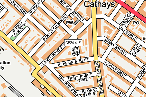 CF24 4JF map - OS OpenMap – Local (Ordnance Survey)