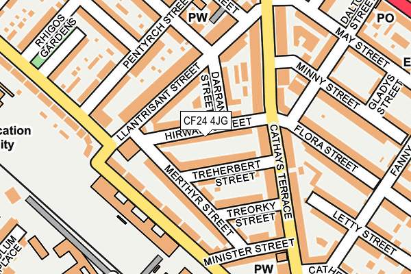 CF24 4JG map - OS OpenMap – Local (Ordnance Survey)