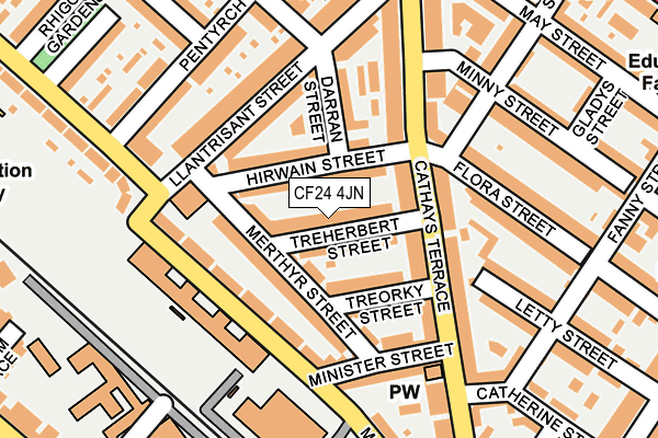 CF24 4JN map - OS OpenMap – Local (Ordnance Survey)