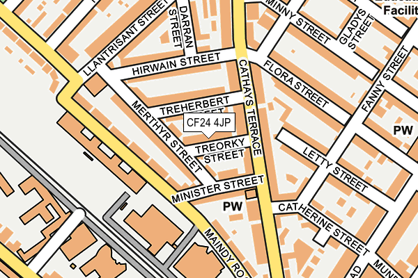 CF24 4JP map - OS OpenMap – Local (Ordnance Survey)