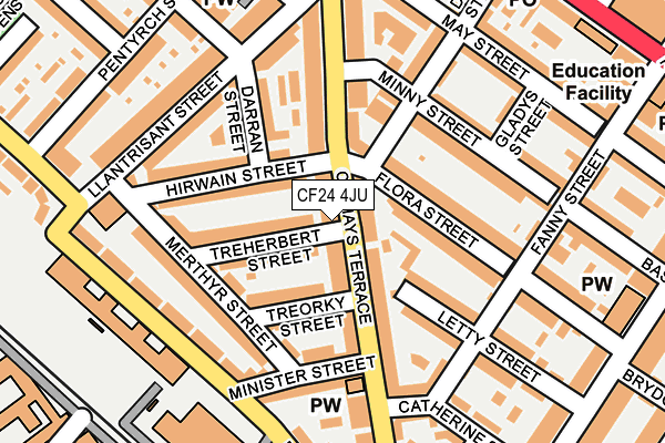 CF24 4JU map - OS OpenMap – Local (Ordnance Survey)