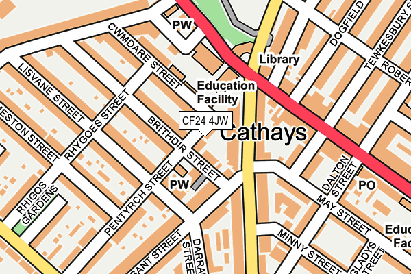 CF24 4JW map - OS OpenMap – Local (Ordnance Survey)