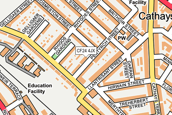 CF24 4JX map - OS OpenMap – Local (Ordnance Survey)