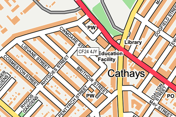 CF24 4JY map - OS OpenMap – Local (Ordnance Survey)