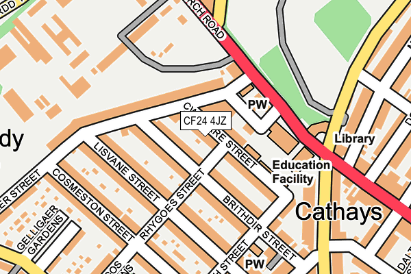 CF24 4JZ map - OS OpenMap – Local (Ordnance Survey)