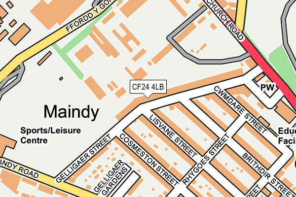 CF24 4LB map - OS OpenMap – Local (Ordnance Survey)