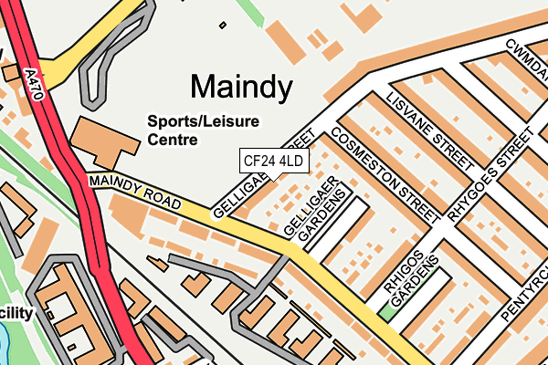 CF24 4LD map - OS OpenMap – Local (Ordnance Survey)