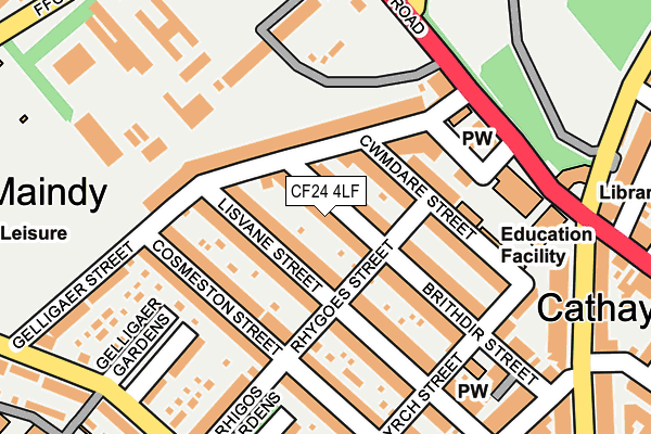 CF24 4LF map - OS OpenMap – Local (Ordnance Survey)