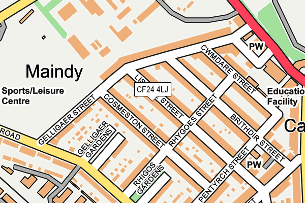 CF24 4LJ map - OS OpenMap – Local (Ordnance Survey)