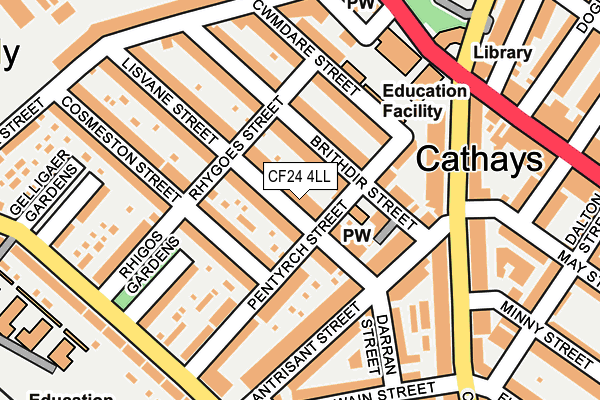 CF24 4LL map - OS OpenMap – Local (Ordnance Survey)