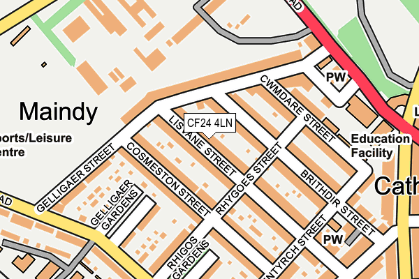 CF24 4LN map - OS OpenMap – Local (Ordnance Survey)