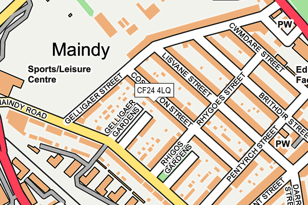 CF24 4LQ map - OS OpenMap – Local (Ordnance Survey)