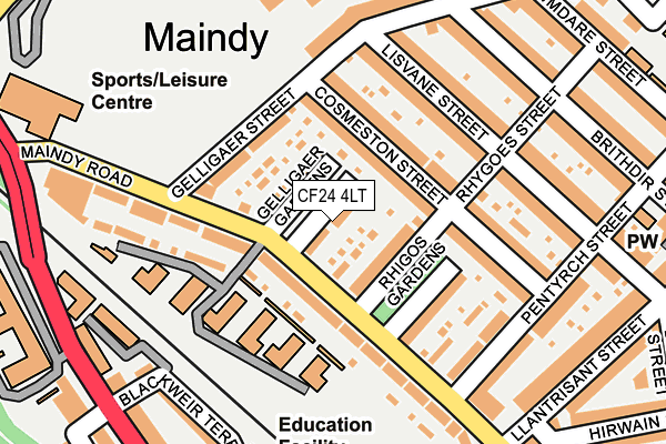 CF24 4LT map - OS OpenMap – Local (Ordnance Survey)