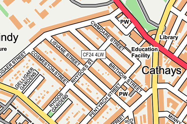 CF24 4LW map - OS OpenMap – Local (Ordnance Survey)