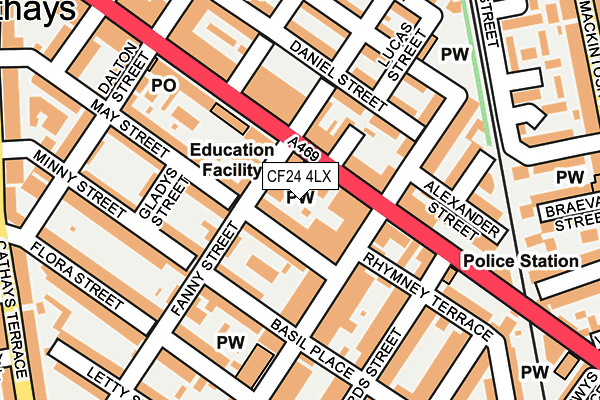 CF24 4LX map - OS OpenMap – Local (Ordnance Survey)