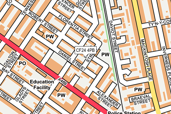 CF24 4PB map - OS OpenMap – Local (Ordnance Survey)