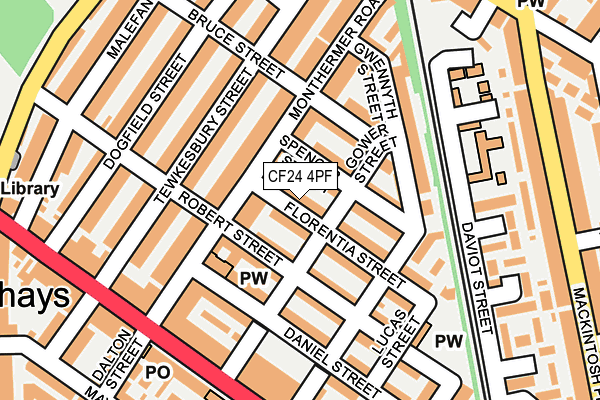 CF24 4PF map - OS OpenMap – Local (Ordnance Survey)